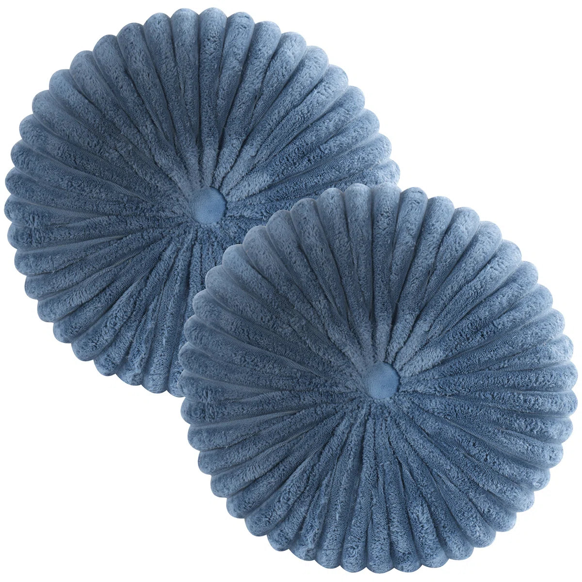 Decorative Round Throw Pillows For Bed Couch - 2 Pieces Handcraft Ruched Pumpkin Pillow, Soft And Durable Velvet Floor Pillow For Home Decor, Bed Living Room And Sofa (Set of 2)