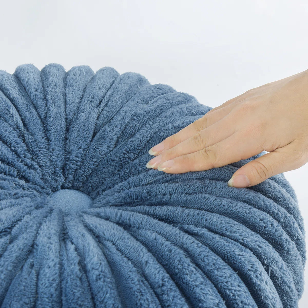 Decorative Round Throw Pillows For Bed Couch - 2 Pieces Handcraft Ruched Pumpkin Pillow, Soft And Durable Velvet Floor Pillow For Home Decor, Bed Living Room And Sofa (Set of 2)