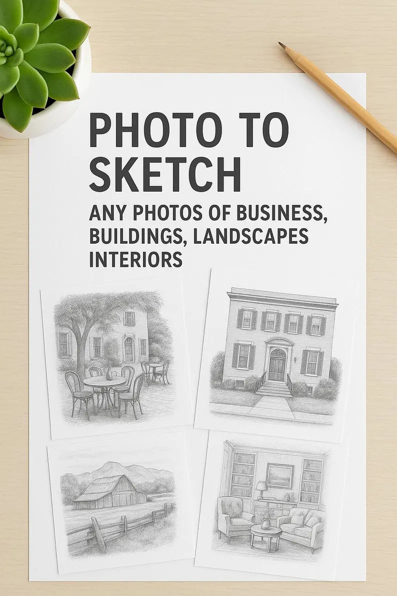 Custom Business Sketch, Drawing From Photo, Business Front, Commercial Building illustration, Restaurant, Bar, Boutiques, For Business Owner